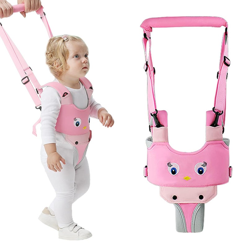 IULONEE Baby Walker, Handheld Kids Toddler Walking Harness Helper Assistant Protective Belt Child Activity Walker Adjustable Standing Up Walking Learning Helper for Toddler 7-24 Month (Pink) - Image 1